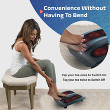 Load image into Gallery viewer, Belmint Shiatsu Foot Massager Machine with Heat - 18 Rotating Heads &amp; Soothing Heat for Deep Kneading Massage Therapy and Plantar Fasciitis - Foot Arch and Nerve Pain Relief