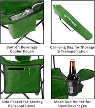 Load image into Gallery viewer, Wakeman OutdoorsOversized Camp Chair-300lb. Capacity Heavy Duty Big Tall Quad Seat with Cup Holder, Cooler, Carry Bag-Tailgating, Camping, Fishing