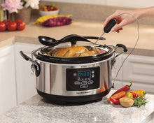 Load image into Gallery viewer, Hamilton Beach (33967A) Slow Cooker With Temperature Probe, 6 Quart, Programmable, Stainless Steel