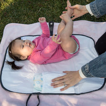 Load image into Gallery viewer, Portable Baby Diaper Clutch Changing Pad Station - Stain-resistant &amp; Waterproof with Wipeable Interior - Complete Travel System with Storage Pockets for Diapers &amp; Wipes