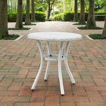 Load image into Gallery viewer, Crosley Furniture Palm Harbor Outdoor Wicker Round Side Table - White