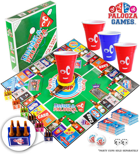 Board Game: Combines Old-School + New School Drinking Games & Adult Games with Beer Pong, flip Cup, Kings Cup Card Game & The Best Adult Party Games