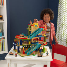 Load image into Gallery viewer, KidKraft Wash N Go Wooden Car Garage Playset, Multi
