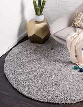 Load image into Gallery viewer, Unique Loom Solo Solid Shag Collection Modern Plush Graphite Gray Square Rug (8' 2 x 8' 2)