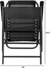 Load image into Gallery viewer, Suspension Folding Chair for Indoor/Outdoor Use- Portable Armchair with Durable Frame for Sport Events, Patio, Beach and More by Pure Garden (Black)