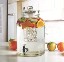 Load image into Gallery viewer, Circleware Brington Glass Beverage Drink Dispenser with Ice Insert and Fruit Infuser, 2.64 gallon, Clear