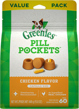 Load image into Gallery viewer, GREENIES Pill Pockets Natural Dog Treats, Capsule Size, Chicken Flavor