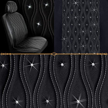 Load image into Gallery viewer, Pilot Automotive Swarovski Wavy Stitch Seat Cover Black