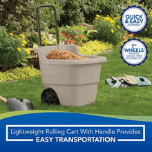 Load image into Gallery viewer, Suncast Resin 15.5 Gallon Multi-Purpose Cart with Wheels, Brown