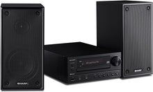 Load image into Gallery viewer, Sharp XLHF102B HI Fi Component MicroSystem with Bluetooth, USB Port for MP3 Playback, Built-in CD Player, AM/FM Tuners, 50W RMS, Remote Included, Black