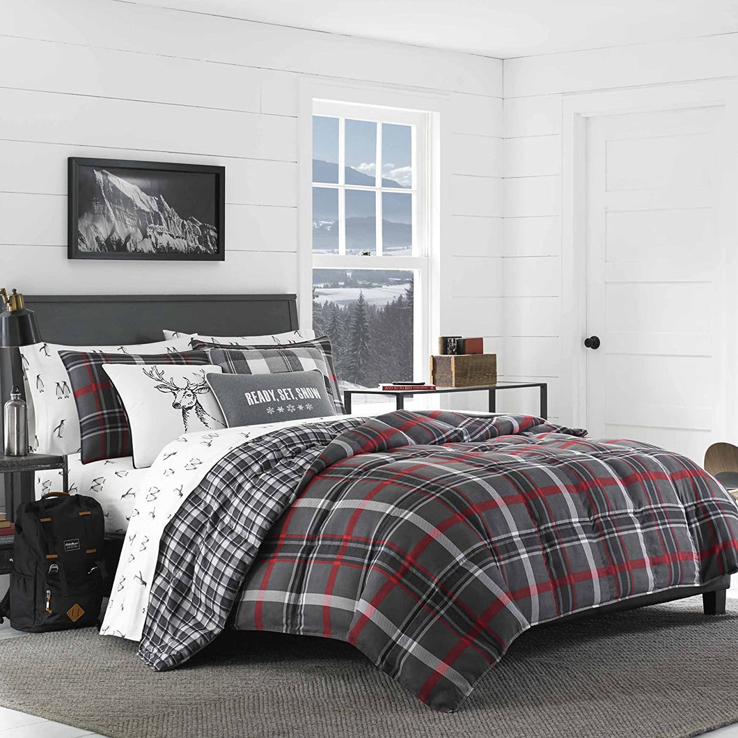 Eddie Bauer | Bedding Set-Soft and Cozy, Reversible Plaid Comforter