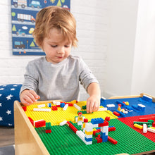Load image into Gallery viewer, KidKraft 2-in-1 Reversible Top Activity Table with 200 Building Bricks &amp; 30Piece Wooden Train Set - Natural, 28.5" x 24" x 3.25"