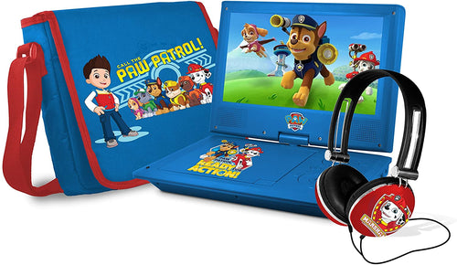Ematic Nickelodeons Paw Patrol Theme 7-Inch Portable DVD Player with Headphones and Travel Bag, Blue