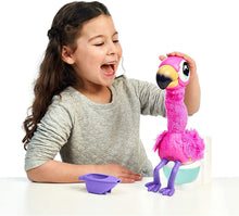 Load image into Gallery viewer, Daze Gotta Go Flamingo~Interactive Plush Toy That Eats, Sings, Wiggles, Poops and Talks, Reusable Food~Includes Toy Lucy Loopsie &amp; Carrier