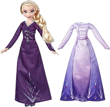 Load image into Gallery viewer, Disney Frozen Arendelle Fashions Elsa Fashion Doll with 2 Outfits, Purple Nightgown &amp; Dress Inspired by 2 Movie - Toy for Kids 3 Years Old &amp; Up, Brown