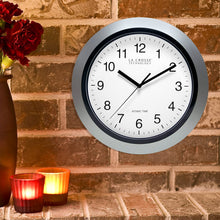 Load image into Gallery viewer, La Crosse Technology Atomic Analog Wall Clock 10" Silver