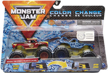 Load image into Gallery viewer, Monster Jam 2020 Color Change 1:64 Scale 2-Pack, Radical Rescue and Blue Thunder