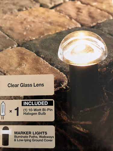 Hampton Bay Low Voltage 10-Watt Black Halogen Mushroom Bollard Light