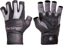 Load image into Gallery viewer, Harbinger Men&#39;s BioFlex WristWrap Weightlifting Gloves with Spider Grip Leather Palm (Pair)