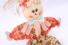 Load image into Gallery viewer, Gardenised 24 Inch Sitting Scarecrow Sister and Brother Set