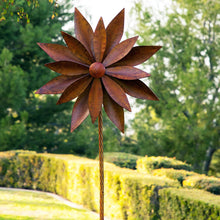 Load image into Gallery viewer, Alpine Corporation NCY354 Alpine Rustic Metal Rudbeckia Windmill Stake, 96 Inch Tall, Rusty
