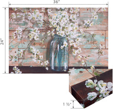Load image into Gallery viewer, Patton Wall Decor Blooms in Mason Jar Floral Art, 24" x 36" Wrapped Canvas, 24 x 36 Inch, Light Blue
