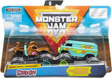 Load image into Gallery viewer, Monster Jam, Official Scooby Doo vs. Mysterty Machine Die-Cast Monster Trucks, 1:64 Scale, 2 Pack