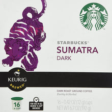 Load image into Gallery viewer, Starbucks Sumatra Dark Roast Coffee Keurig K-Cups, 16 Count