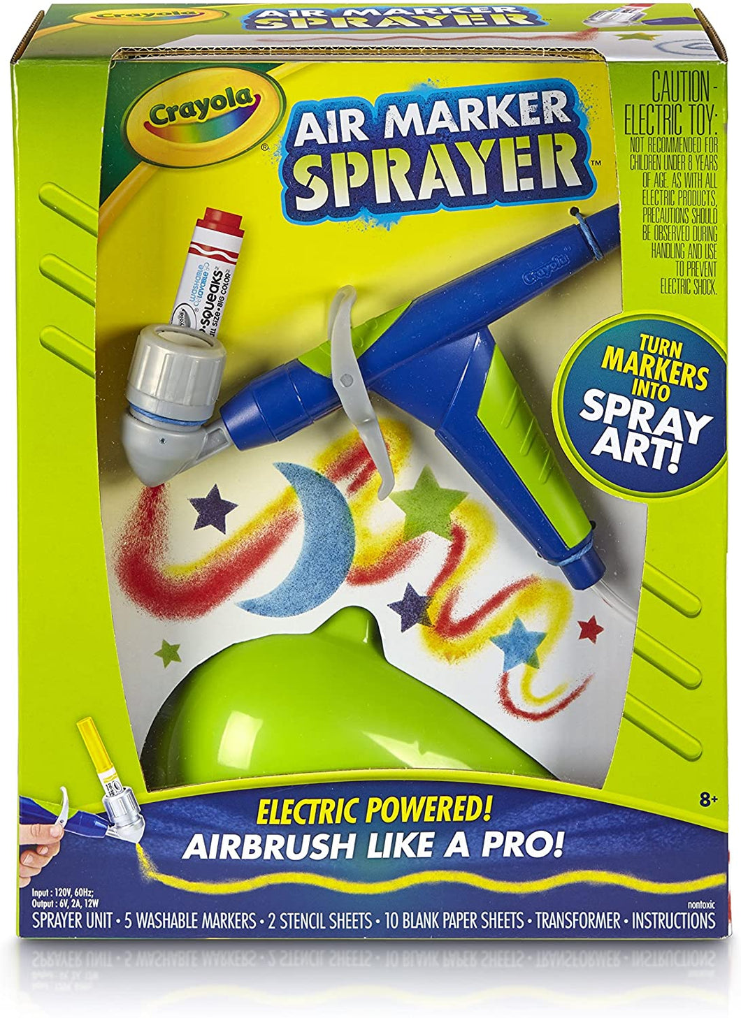 Crayola Air Marker Sprayer Airbrush Kit, Gift for Kids Age 8, 9, 10
