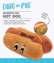 Load image into Gallery viewer, Outward Hound Doug The Pug Incrediplush Hot Dog Squeaky Plush Dog Toy