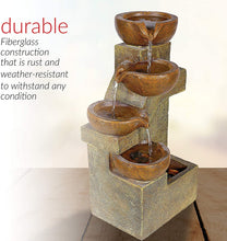 Load image into Gallery viewer, Alpine Corporation WCT726 Tiering Pots Fountain, 17 Inch Tall, Brown