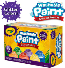 Load image into Gallery viewer, Crayola Washable Glitter Paint Great for Classroom Projects, 6 Count