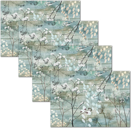 Blissful Living Set of 4 Placemats, Stain Resistant - Decorate Your Kitchen Table with Our Beautiful Rectangle pad placemat