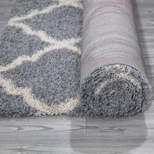 Load image into Gallery viewer, Shaggy Collection Trellis Design Area Rug