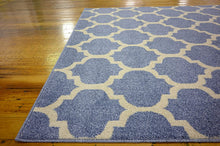 Load image into Gallery viewer, Unique Loom Trellis Collection Moroccan Lattice Light Blue Area Rug (5' x 8')