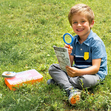Load image into Gallery viewer, Blippi Detective Roleplay Set - Carry Case, Camera, Personalized Yellow Badge, Magnifying Glass, Activity Sheets for Ultimate Toddler and Young Child Mystery Adventure - Exclusive Content Included