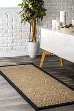 Load image into Gallery viewer, nuLOOM Elijah Seagrass Natural Area Rug, 8' x 10', Black