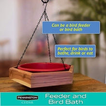 Load image into Gallery viewer, Pennington 100509196 Cedar Hanging 2 in 1 Bird Bath &amp; Feeder, 4 LBS