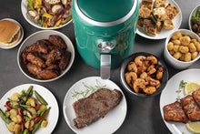 Load image into Gallery viewer, Aria Air Fryers RAG-596 Air Fryer, 2Qt, Dark Green With White Trim &amp; Basket Handle