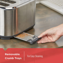 Load image into Gallery viewer, BLACK+DECKER 4-Slice Extra-Wide Slot Toaster, Stainless Steel, TR4300SSD