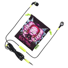 Load image into Gallery viewer, Rick and Morty Noise Isolating Earbuds with Built in Microphone and Pouch
