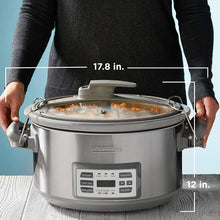 Load image into Gallery viewer, BLACK+DECKER SCD7007SSD 7-Quart Digital Slow Cooker with Temperature Probe + Precision Sous-Vide, Capacity, Stainless Steel