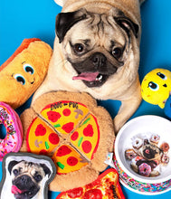 Load image into Gallery viewer, Outward Hound Doug The Pug Incrediplush Hot Dog Squeaky Plush Dog Toy