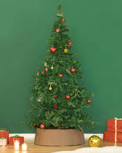 Load image into Gallery viewer, Gardenised Large Rattan Collar Tree Skirt - Brown, Green