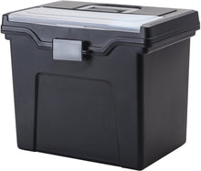 Load image into Gallery viewer, IRIS USA Letter Size Portable File Box with Organizer Lid, Black