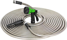 Load image into Gallery viewer, JAHRSTIM Titan Steel Strong Heavy-Duty Steel Metal Hose with 10 Nozzle Settings, Durable Rubber Gaskets and Tear Resistant, 3/4&quot; Diameter