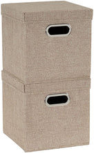 Load image into Gallery viewer, Household Essentials Café Cube Bin Storage Set with Lids and Handles
