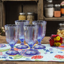 Load image into Gallery viewer, The Pioneer Woman Luster Blue 12.5oz Pearlized Goblet, Set of 4