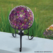 Load image into Gallery viewer, Alpine Corporation 10&quot; Tall Indoor/Outdoor Glass Gazing Globe Metal Stand, Black