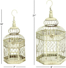 Load image into Gallery viewer, Deco 79 Metal Bird Cage, 21-Inch and 18-Inch, Set of 2